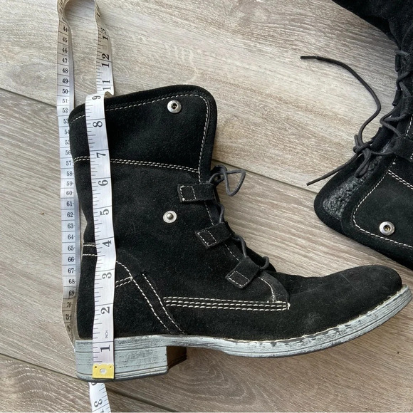 Sketchers Suede Leather Convertible Moto Combat Boots - Picture 14 of 15